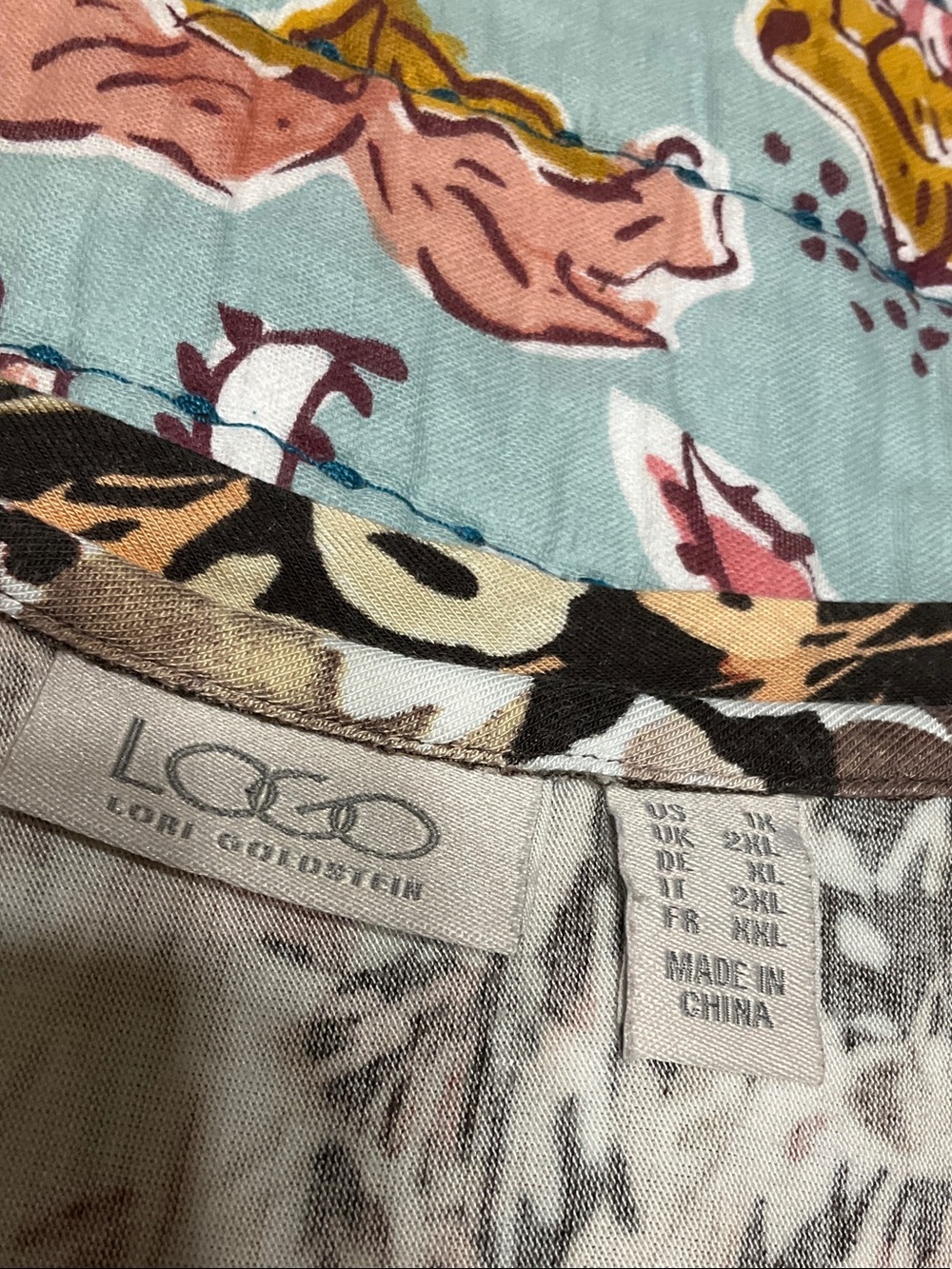 LOGO by Lori Goldstein Brown and Cream Floral Tunic Top - Picture 5 of 10
